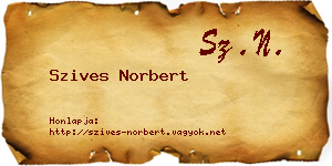 Szives Norbert névjegykártya